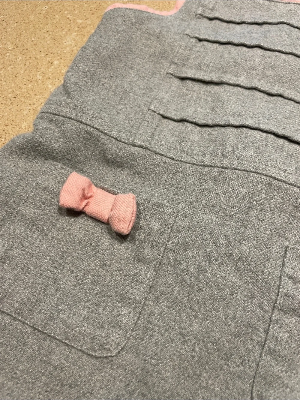 Old Navy Gray Dress with Pink Trim and Bows
